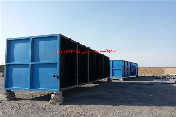 سندبلاست و رنگ‌آمیزی پکیج تصفیه آب و فاضلاب